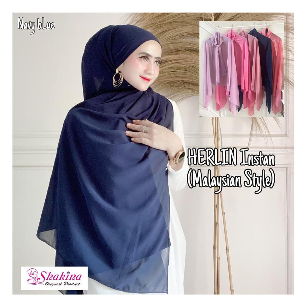 Jilbab Pashmina Instan Malay Ceruti Herlin ( Malaysian Style ) Ori Shakina Hijab