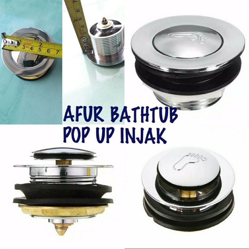 Tutup Bathub Tombol Tutup Bathtub Injak/ Afur Bathub Tekan/ Shower Tray