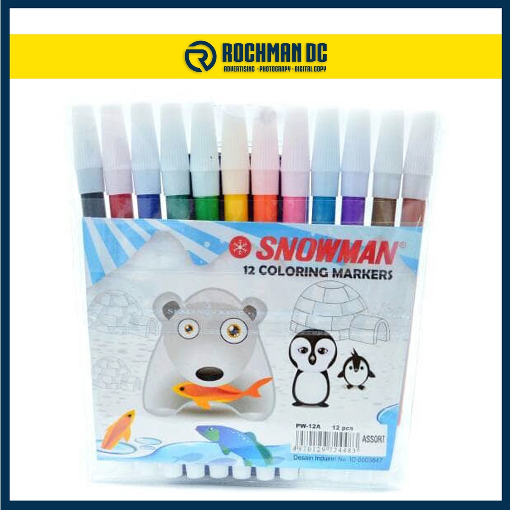 

SPIDOL SNOWMAN WARNA ISI 12 WARNA