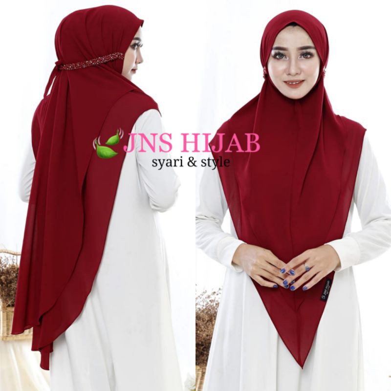 khimar maryam tali payet/khimar ceruty premium jumbo 2 layer ori jns hijab