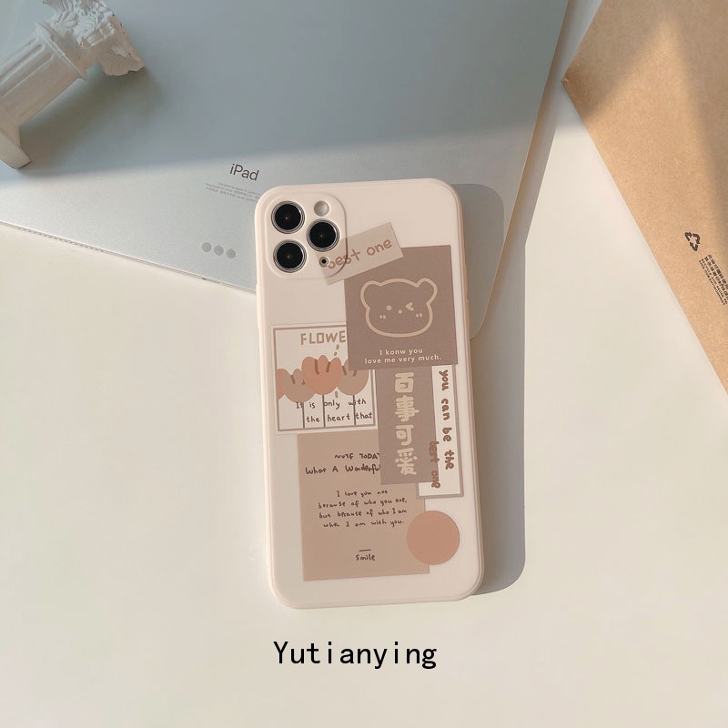 Casing Soft TPU Case Oppo A53 2020 A16 A15 A15S A54 A7 A5s A12 A35 A74 Reno 5 Reno 5F F19pro A94 Reno 4 4f 4lite A1K A11K A31 2020 A52 A72 A92 A9 A5 2020 A3s A12E Cute Bear Silicone Phone Case-8