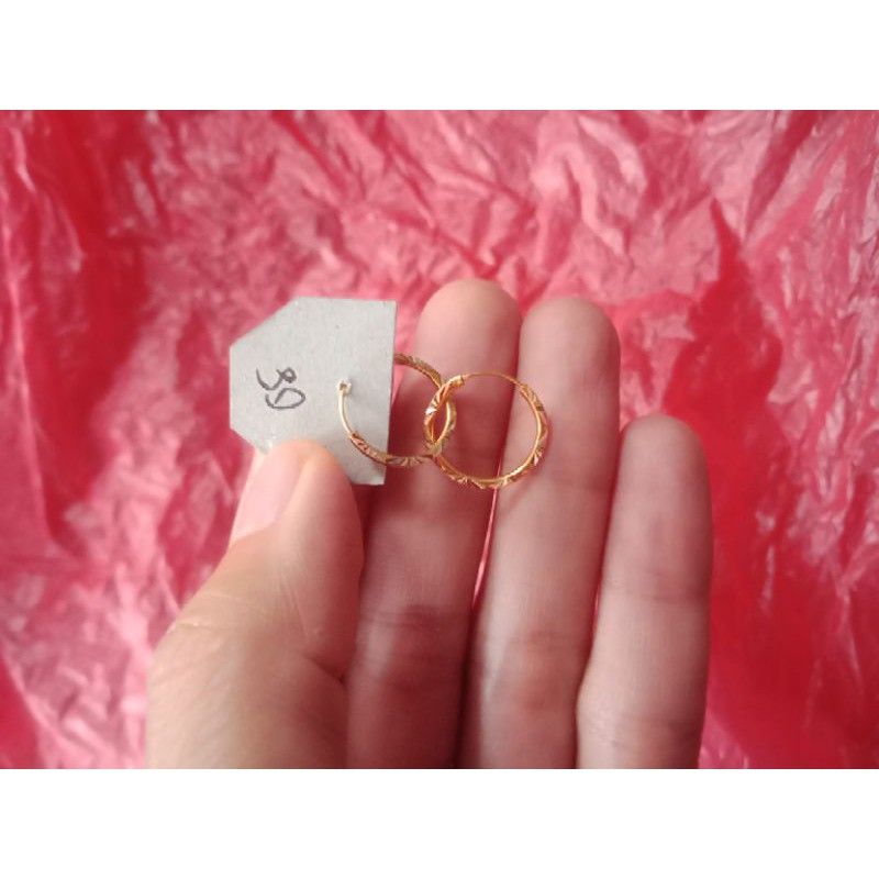 Anting Lingkaran Emas Tua Anting Gipsy Anting Wanita Anting Bulat Anting Anting Emas Asli Kadar 750