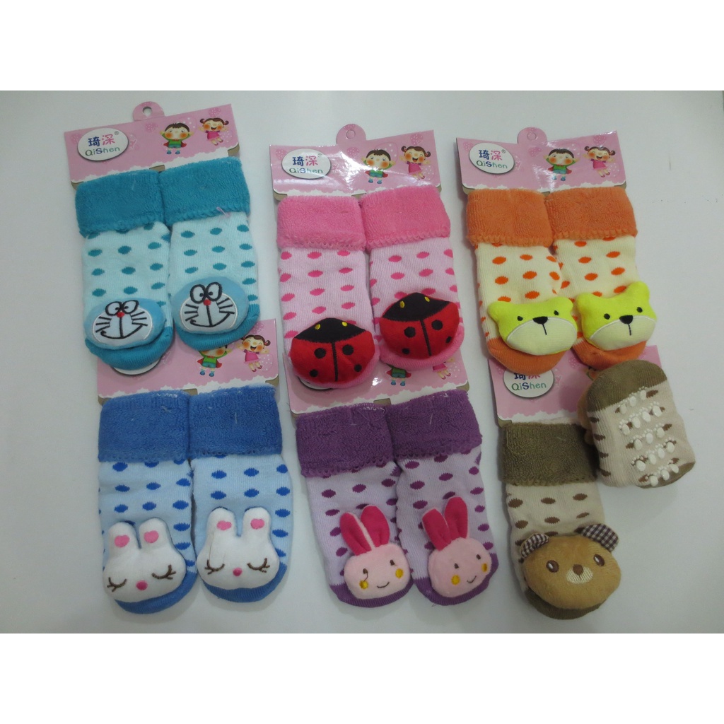 Kaos Kaki 3D Boneka Lucu  Bayi Bahan Handuk Antislip