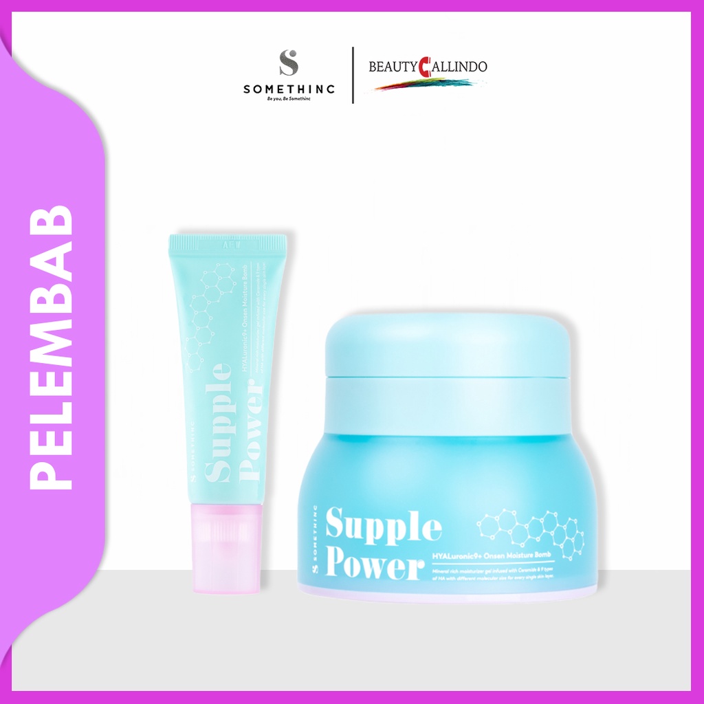 SOMETHINC Supple Power Hyaluronic9+Onsen Moisture Bomb Gel Krim Pagi &amp; Krim Malam Kulit Sesitif