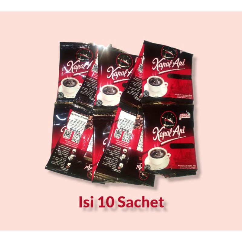 

Secangkir Semangat Kopi 10 sachet kopi Item Kapal Api Special Mix Kopi Plus gula