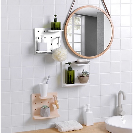 Rak Dinding Pegboard Organizer wall organizer Wall Shelf Tanpa Paku-5