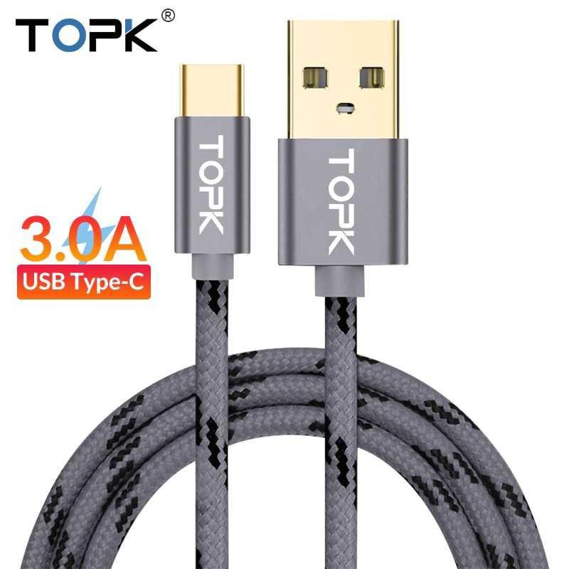 TOPK Kabel Charger USB Type C Braided 1 Meter 3A - AN09 ( Mughnii )