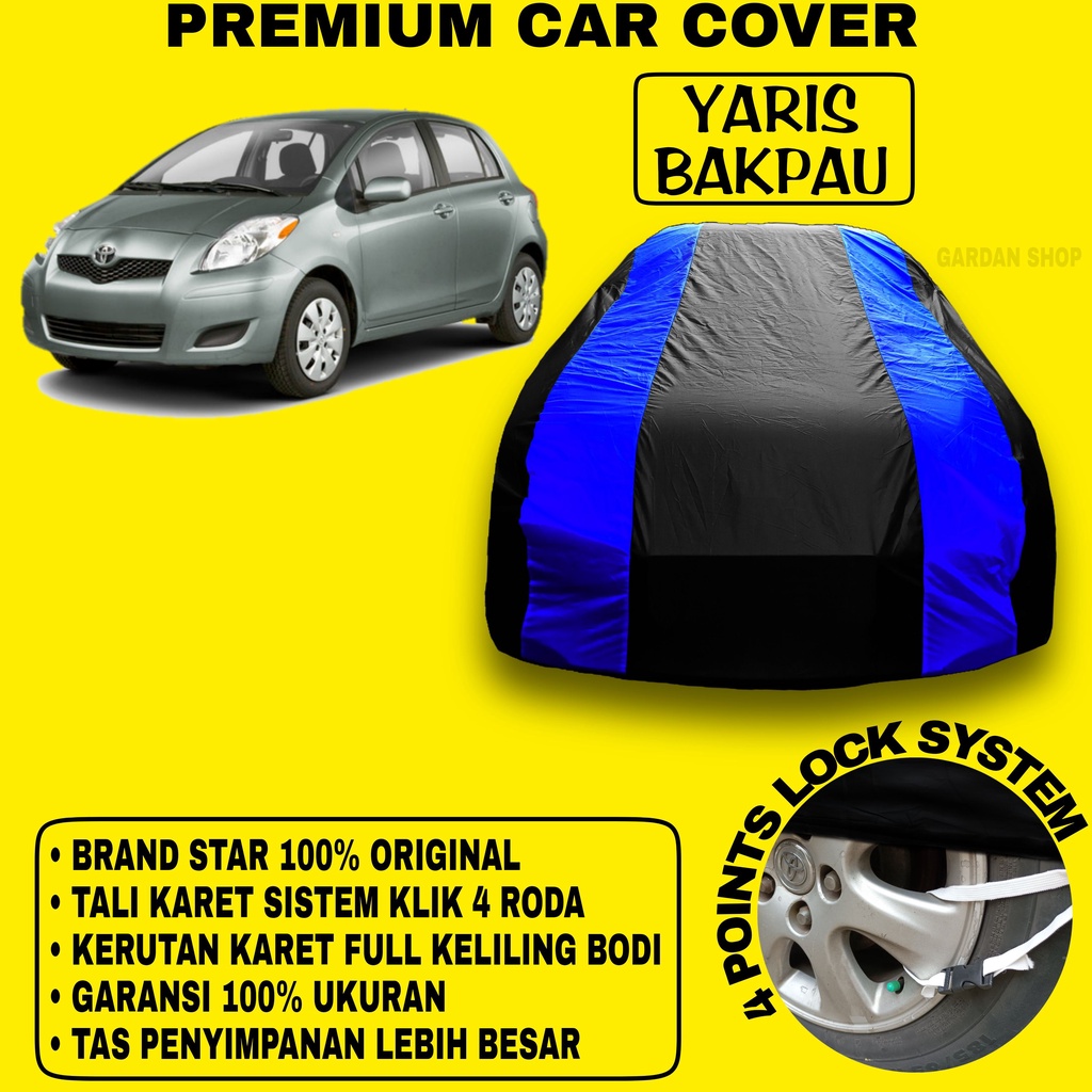 Body Cover YARIS BAKPAU  Sarung Strip BIRU Penutup Pelindung Bodi Mobil Toyota Yaris Bakpau PREMIUM Blue