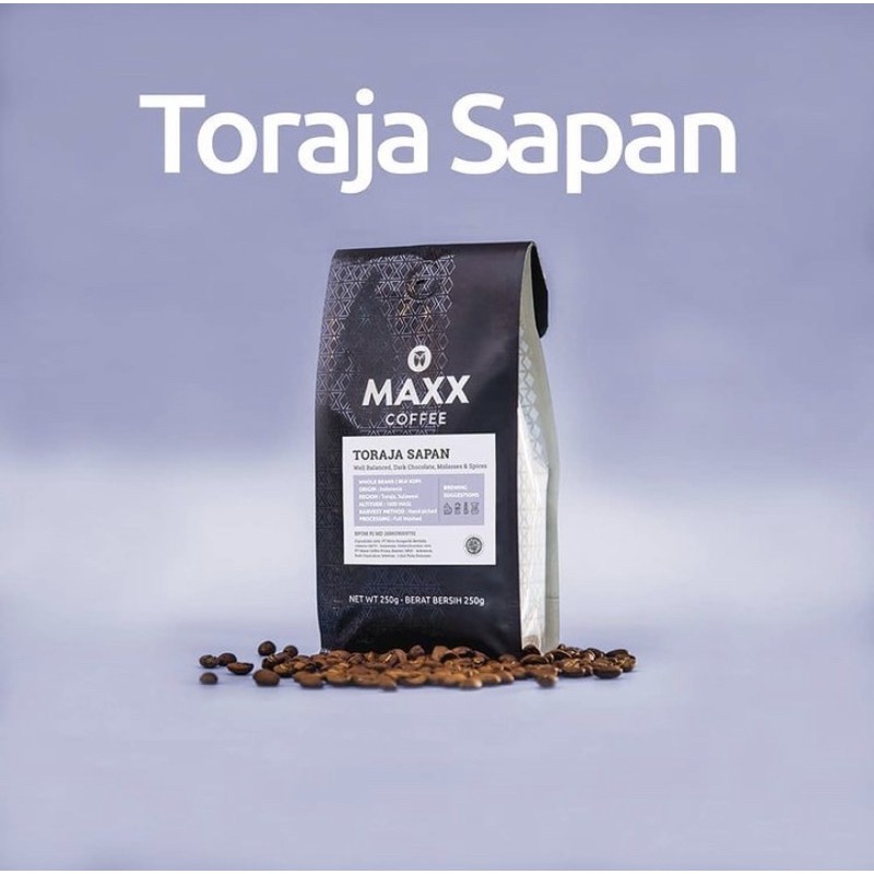 

Maxx Coffee BIJI KOPI FULL ARABICA TORAJA SAPAN 250 gr