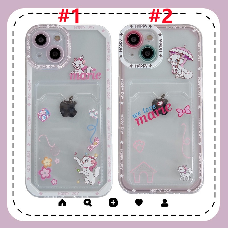 Soft Case Transparan Motif Kartun Kucing Mary Untuk iPhone 12 13 Pro MAX 11 X XR XS MAX 7 8 Plus