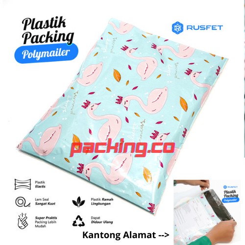 

5 PCS (22CM x 29CM) AMPLOP PLASTIK POLYMAILER MOTIF QUEEN SWAN - RUSFET, KUAT - TIDAK MUDAH SOBEK