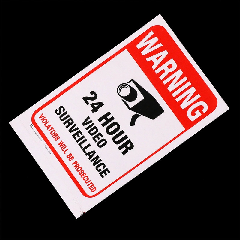 {LUCKID}5pcs 24H CCTV Video Camera System Security Warning Sign Sticker