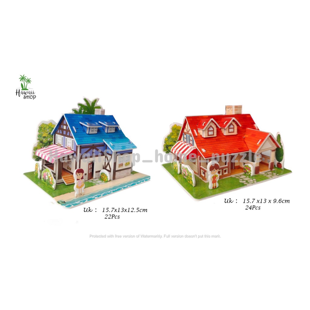 Puzzle 3D DIY bahan foam &amp; paper mainan puzzle edukasi anak - Home / Rumah