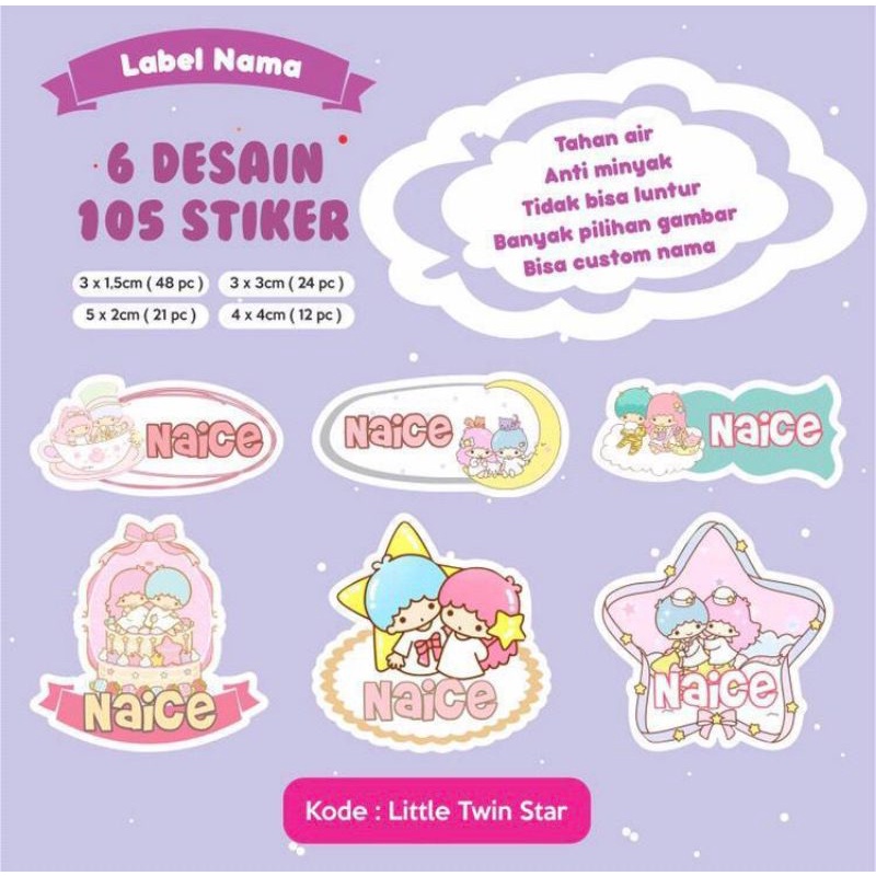 

Sticker label nama sekolah anak cewek 105pcs (tahan air, anti minyak, tidak luntur)