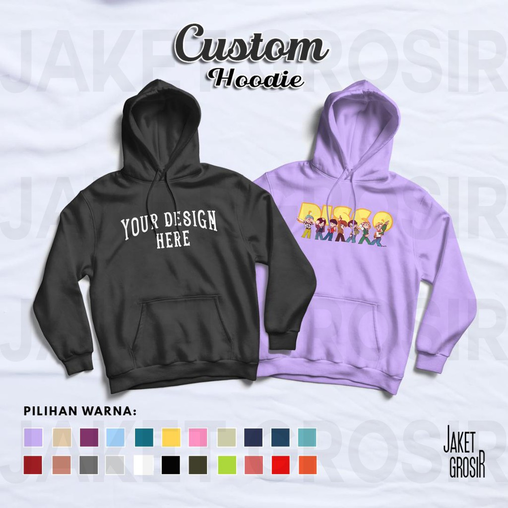  CUSTOM  HOODIE  JUMPER UNISEX BASIC SWEATER NAMA GAMBAR 