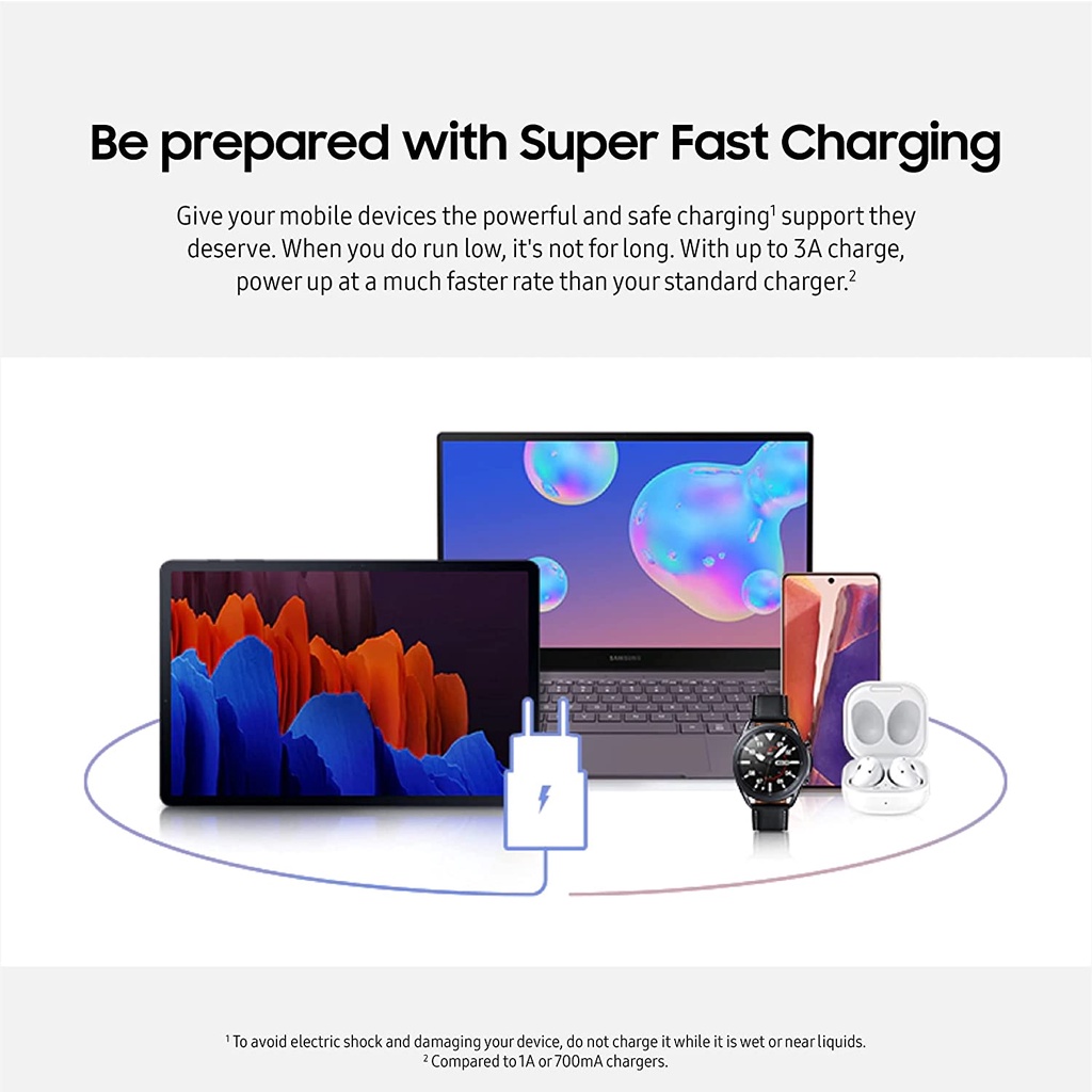 Charger Samsung 15W 25W 45W Original 100% Fast Charging USB C to USB C / CHARGER SAMSUNG MICRO USB Type C
