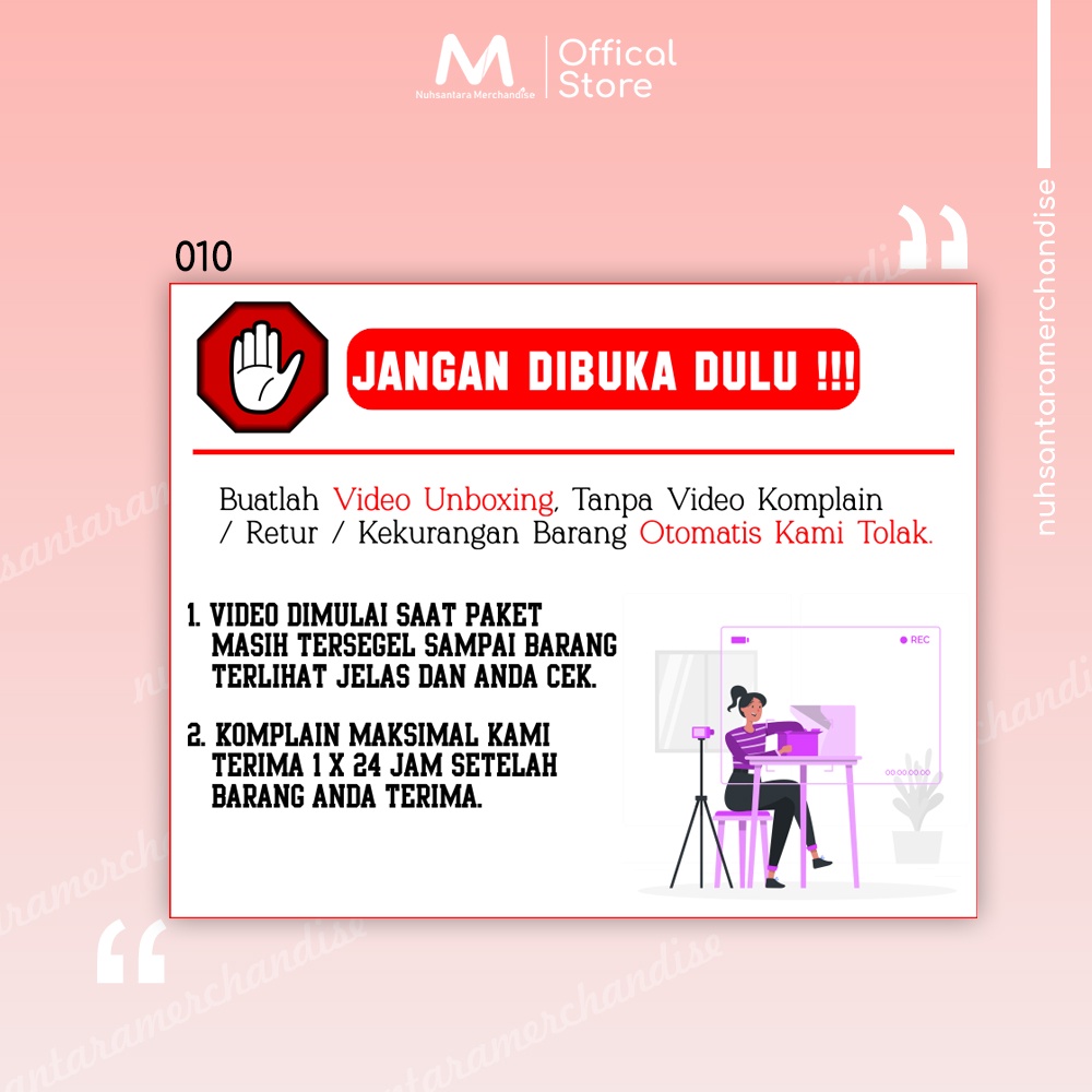 Sticker Unboxing Pengiriman Stiker Fragile Wajib Video Unboxing Stiker Segel Unboxing paket Olshop-010