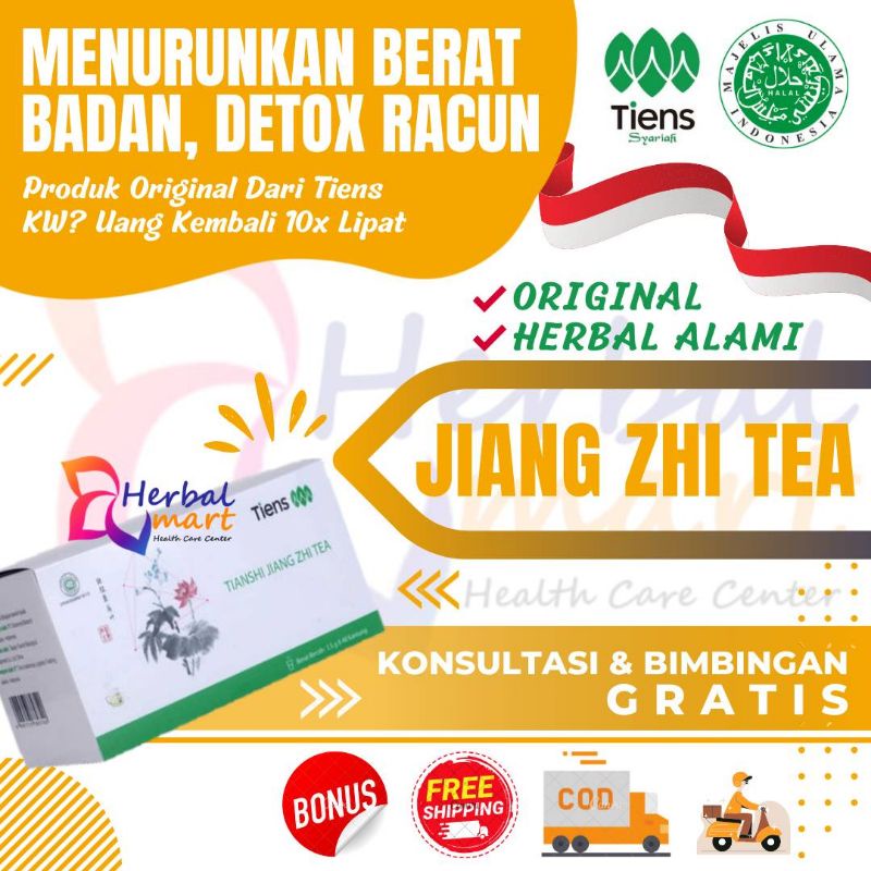 TEH JIANG ZHI TEA TIENS / 1 BOX / HERBAL DETOX ALAMI TANPA EFEK SAMPING / BY HERBALMART TIENS