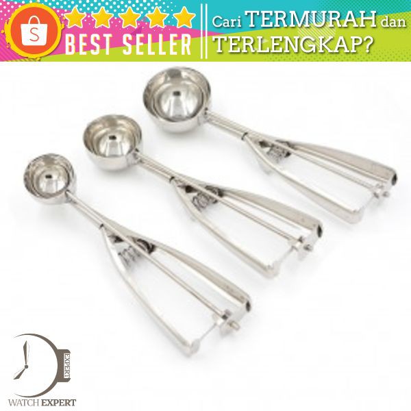 Houseeker Sendok Takar Es Krim Ice Cream Scoop Spoon Diameter 5 CM - Silver