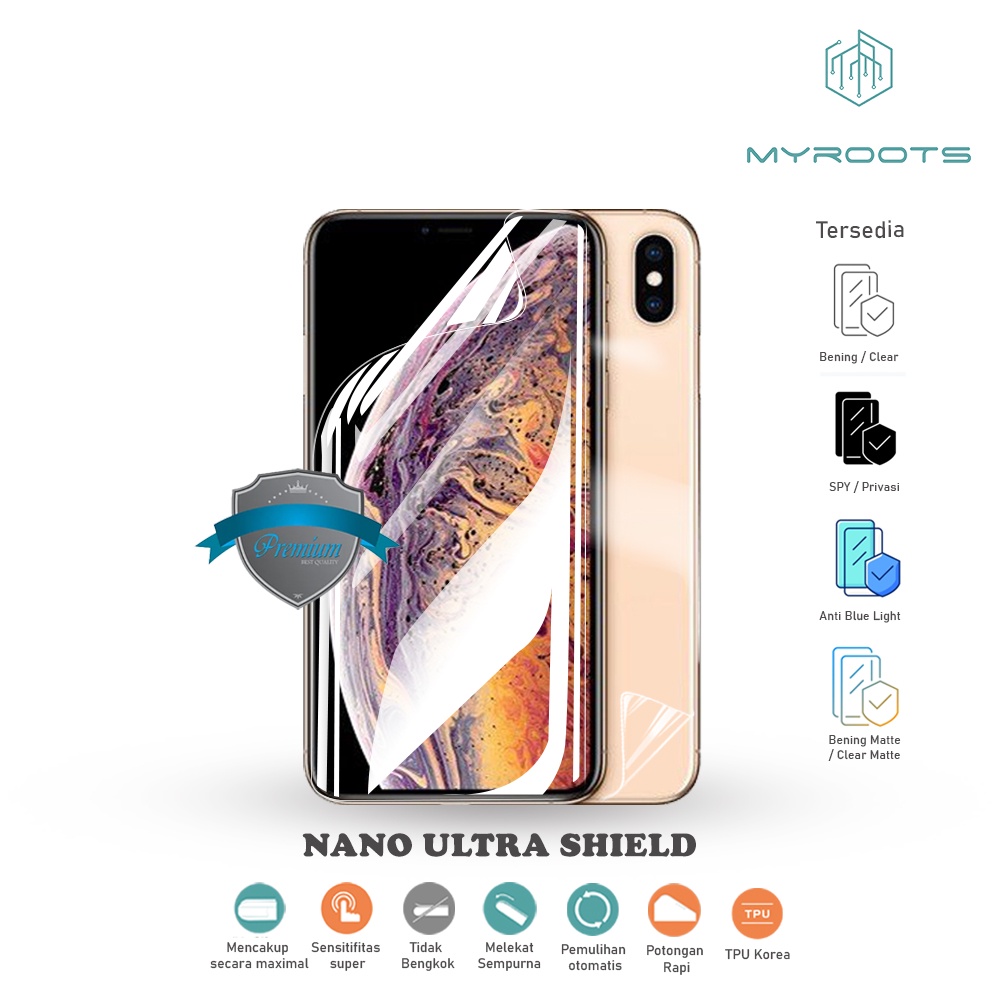 Anti Gores Jelly Hydrogel For Iphone XS MAX - XS - XR - X 8 7 6 Plus - Depan Belakang Anti Spy - Glare Matte - Blue Ray