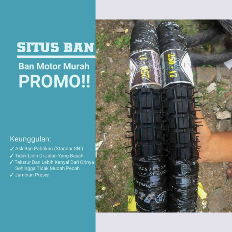 PROMO BAN MOTIF TRAIL / TAHU UKURAN 250 (80/90-DEPAN) DAN 275 (90/90-BELAKANG) RING 17 HARGA PER PCS