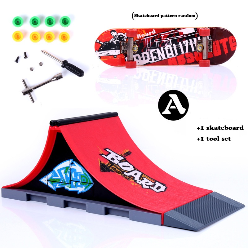 Set Mainan Skateboard Jari + Landasan Taman Untuk Anak