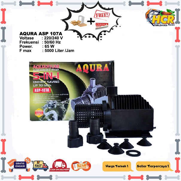 Pompa aquarium kolam ikan AQURA ASP-107A 65W