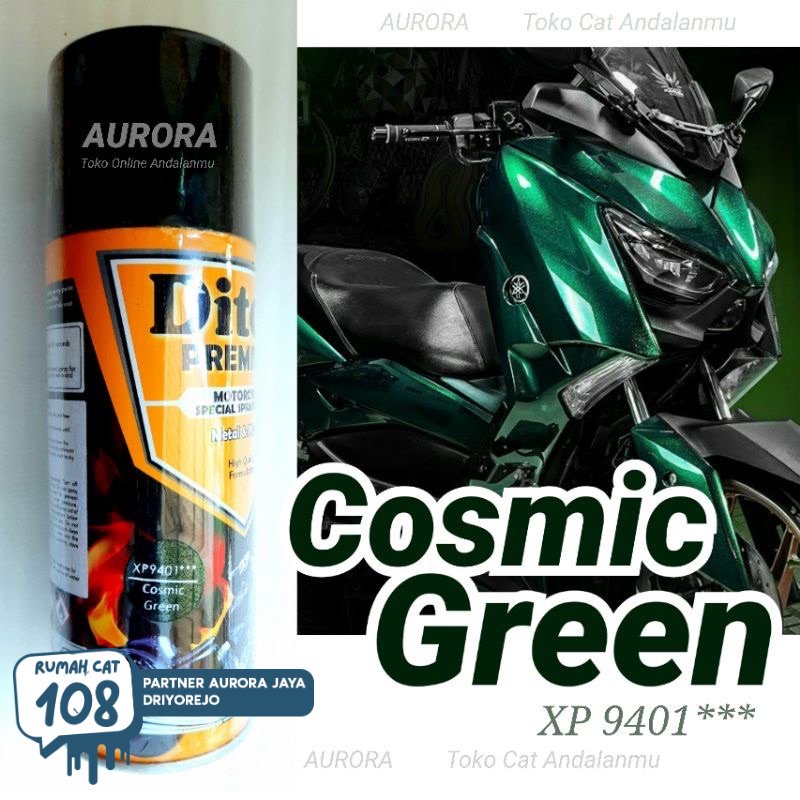 

DITON PREMIUM COSMIC GREEN XP9401 pilok pilox pylox cat semprot motor mobil sepedah