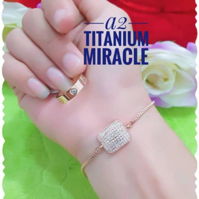 Gelang Titanium Serut set cincin Y5NZ