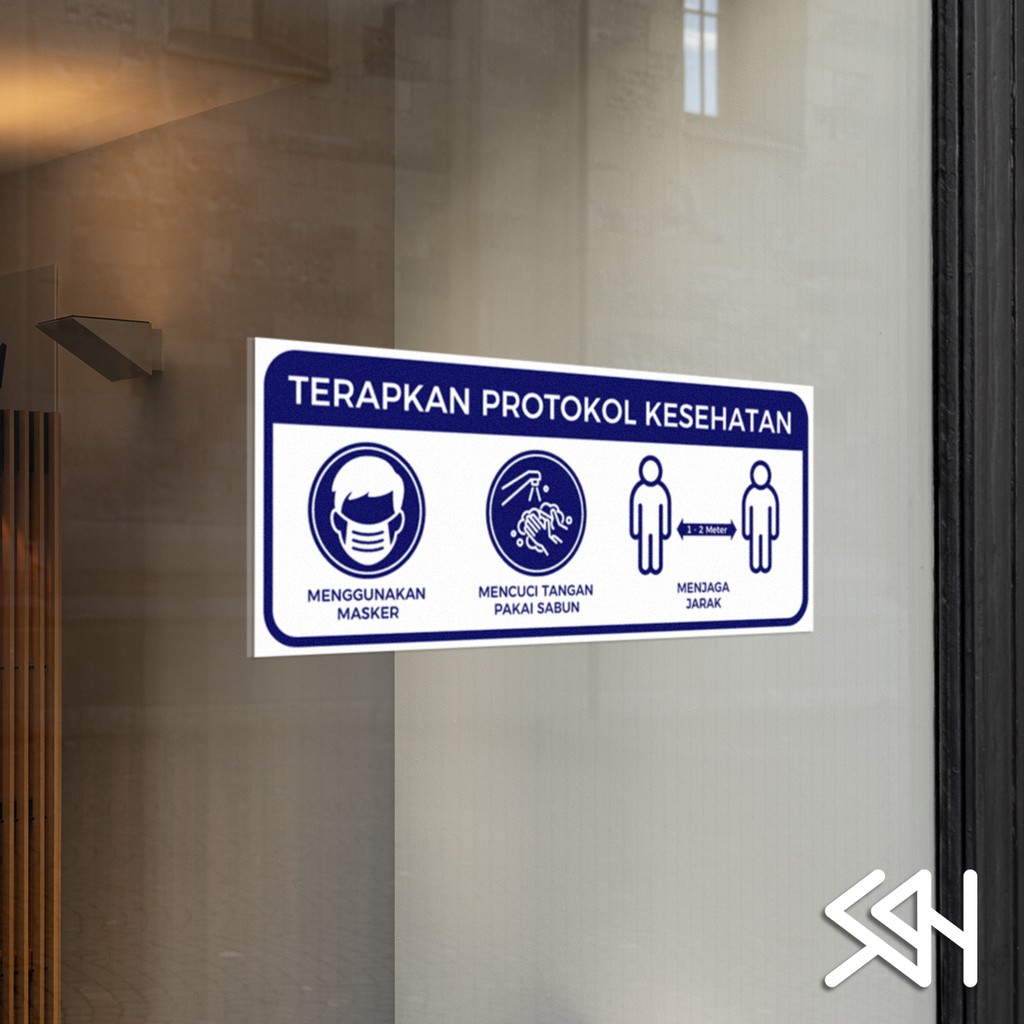 

Stiker Peringatan | Sticker Warning Sign | PROTOKOL KESEHATAN COVID 19 | 25x10