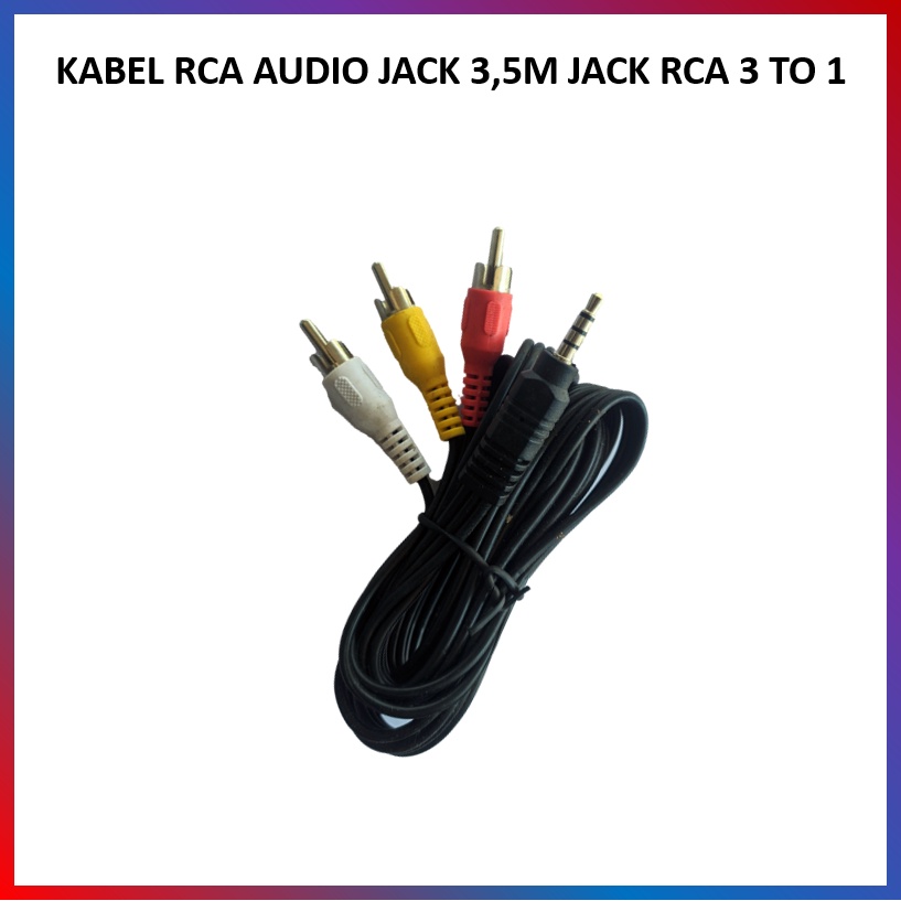 KABEL RCA AUDIO JACK 3,5M JACK RCA 3 TO 1 MALE CABLE