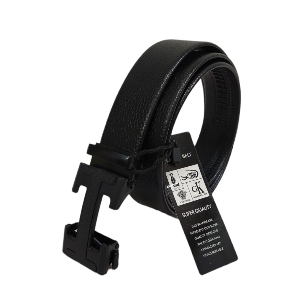 Tali pinggang H rel otomatis branded / Ikat pinggang pria premium