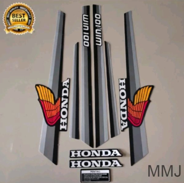 Sticker striping motor Honda WIN100 sticker list Honda WIN 100 custom semi trail D