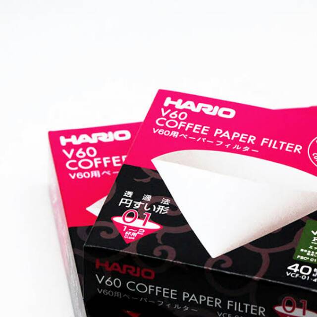 HARIO PAPER FILTER V60 DRIPPER SIZE 01 - 02 ( 40 SHEETS )