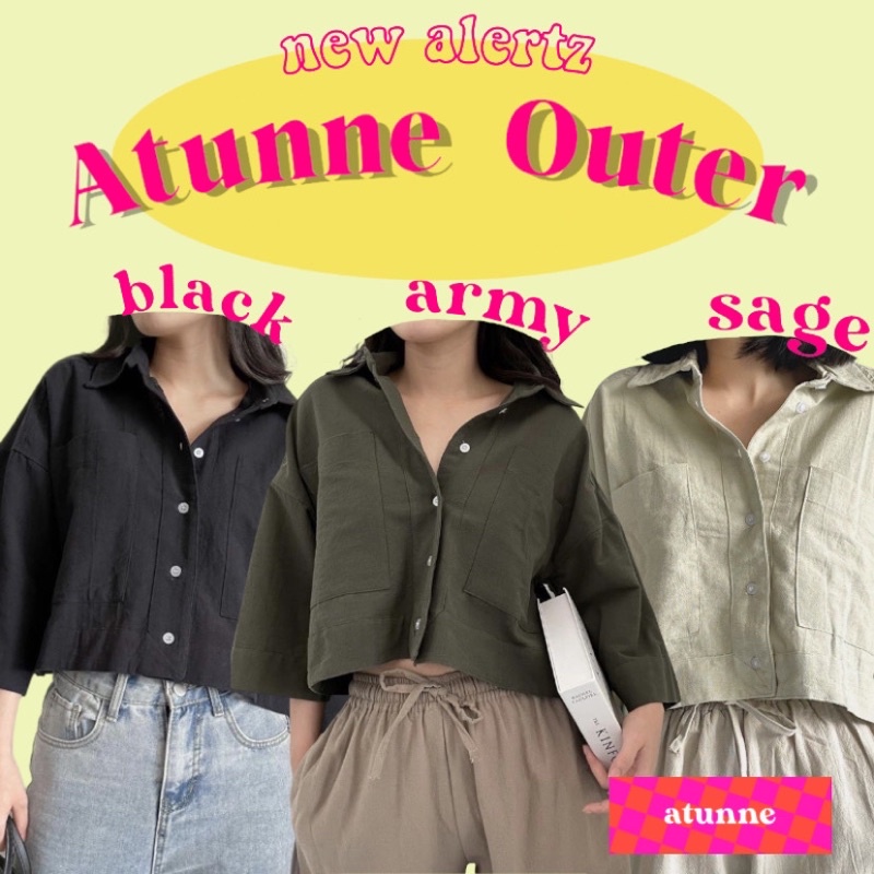 outer / linen outer / crop linen / kemeja crop -ATUNNE