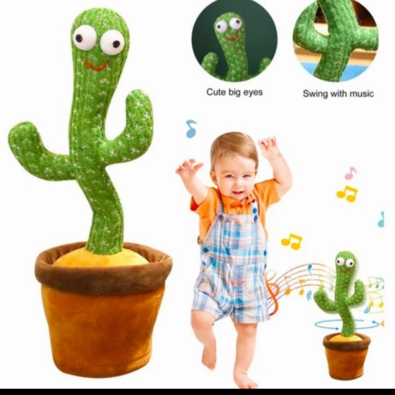 Kaktus Bergoyang Dancing Cactus Boneka Kaktus Goyang dan Bicara Kaktus Joget Ngomong