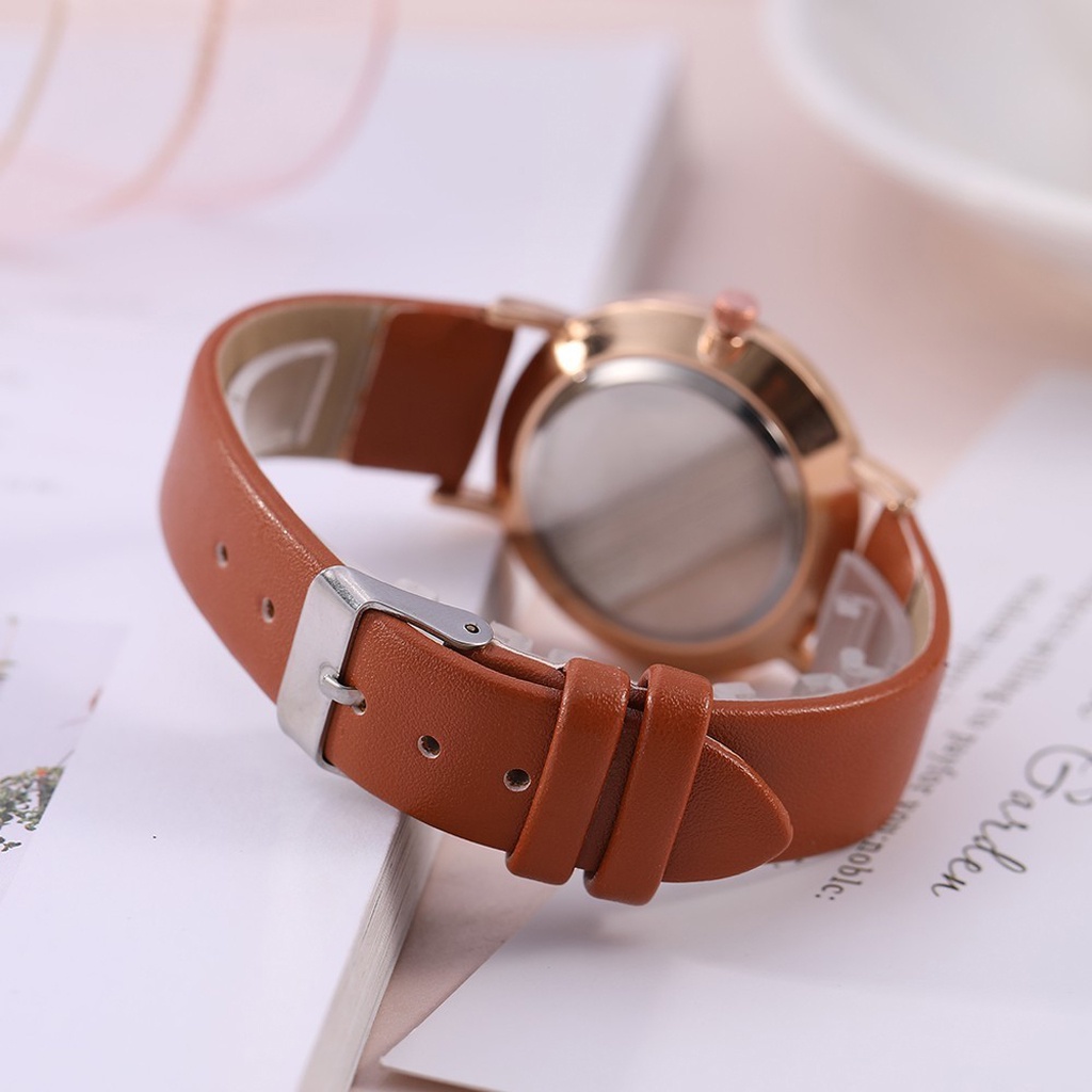 ❤️GTB❤️ Jam Tangan Wanita Kecil Analog Quartz Dengan Strap PU Leather Fashion Casual Import JT043