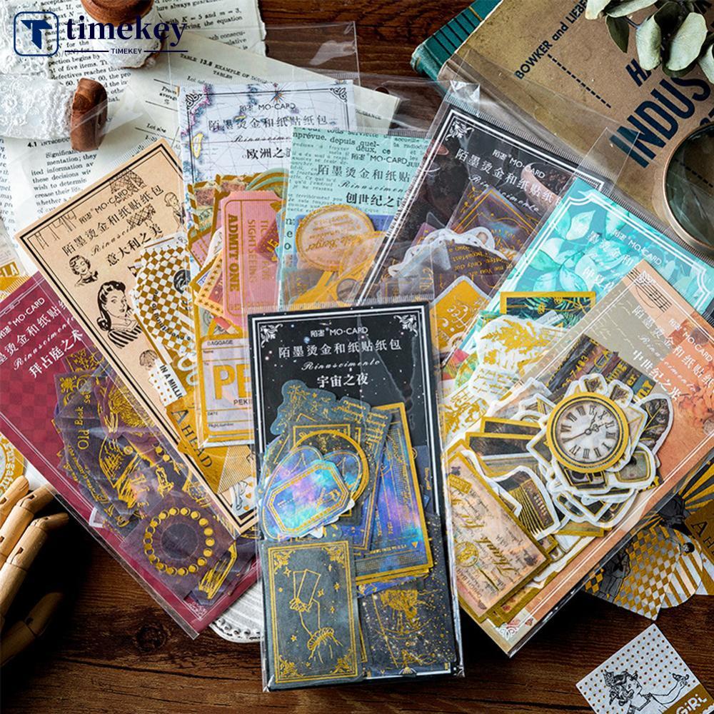 Timekey 60pcs / Pak Stiker Kertas / Selotip Washi Motif Retro Renaissance Untuk Dekorasi Scrapbook / Diary A7K7