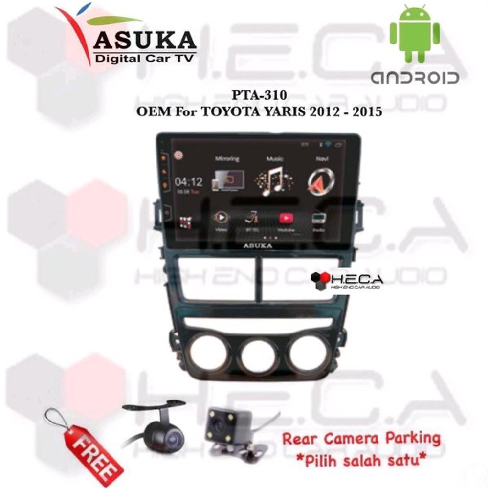 Asuka PTA-310 For TOYOTA YARIS 2012 - 2015 Head Unit OEM Double Din Tape Mobil PTA-310TV Android&CAM