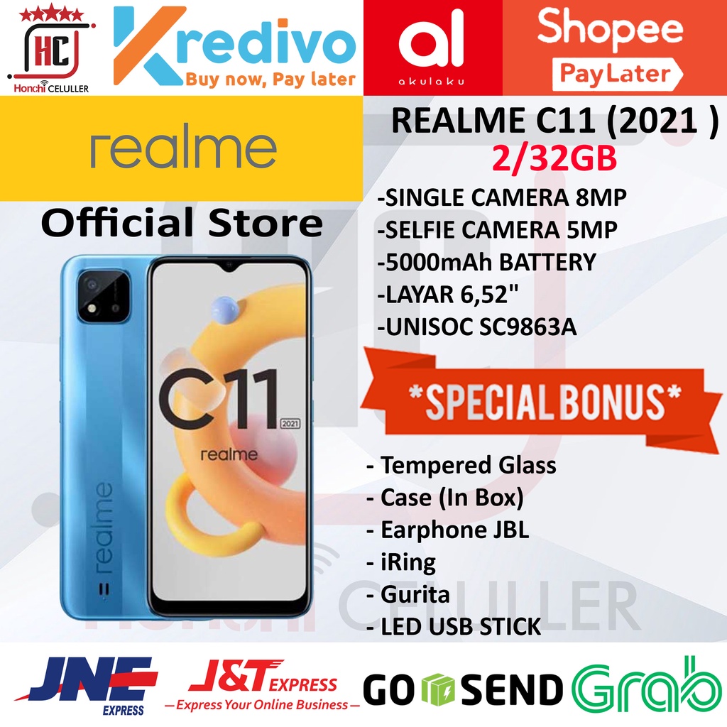 REALME C11 2021 2/32GB RAM 2GB ROM 32GB GARANSI RESMI REALME INDONESIA