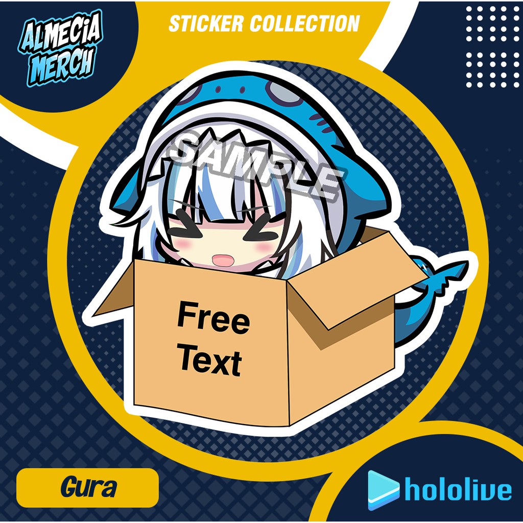 

Sticker Hololive EN Gawr Gura / Stiker Gura Custom Text