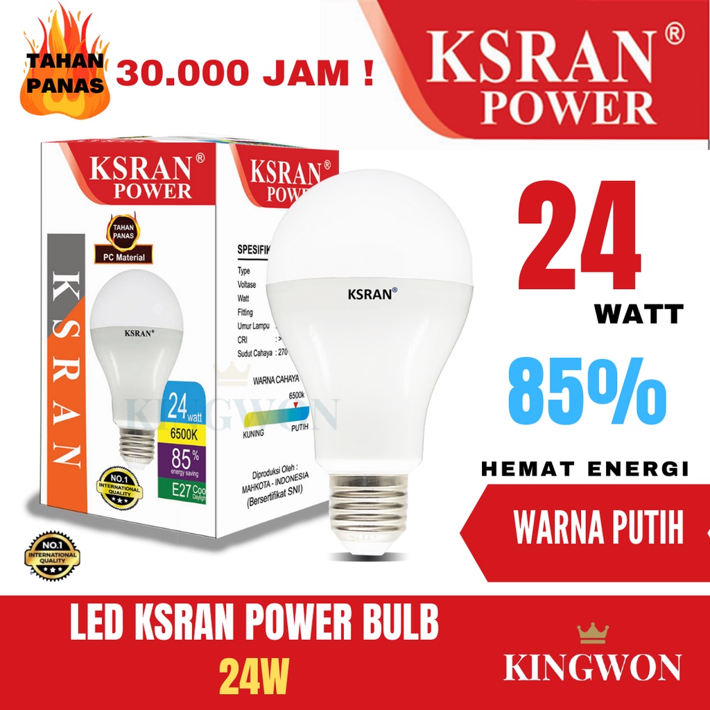 KSRAN Lampu LED 24 watt POWER - Putih BULB