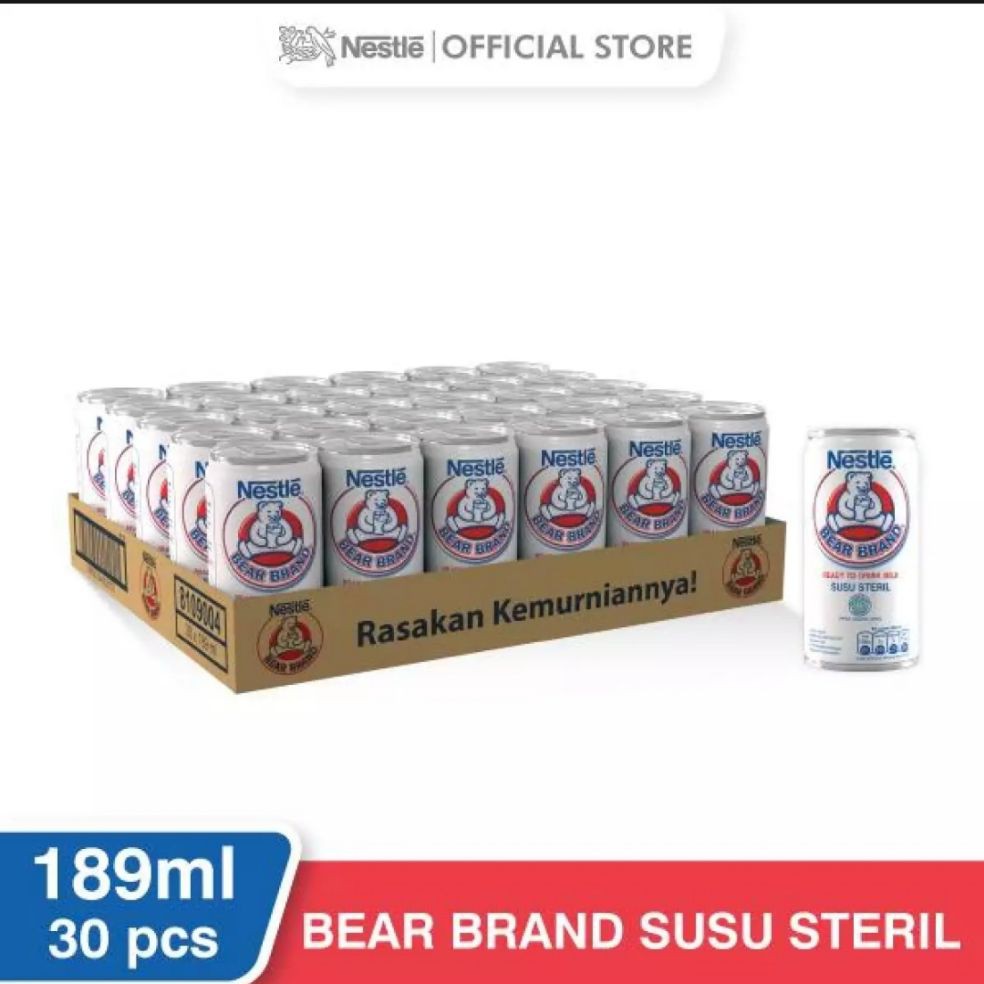 

Susu beruang 189ml NESTLE BEAR BRAND Susu Sapi Steril Perkarton isi 30pcs