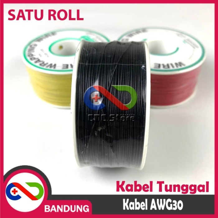 KABEL JUMPER TUNGGAL AWG30 BLACK FOR BREADBOARD PER SATU ROLL