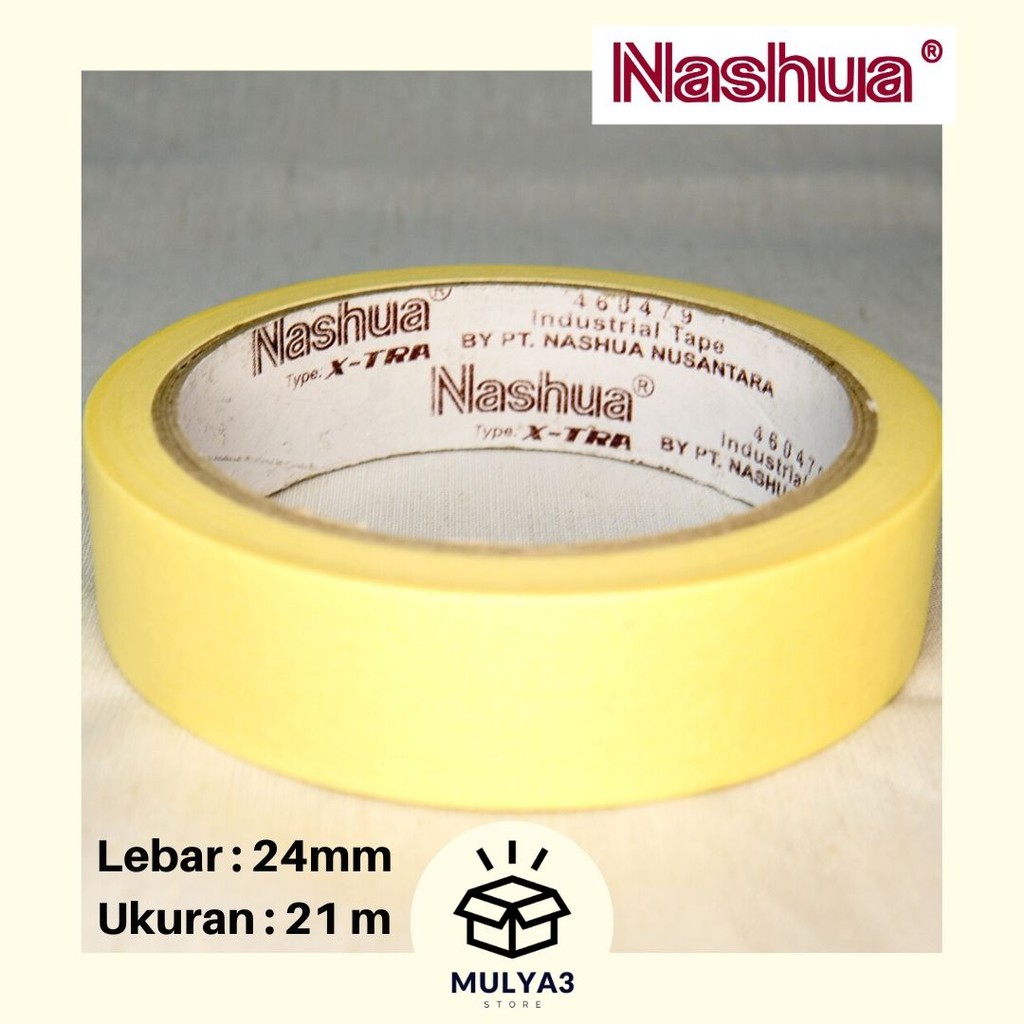

Lakban kertas / solatip kertas / masking tape merk NASHUA lebar 24mm ukuran 21 meter