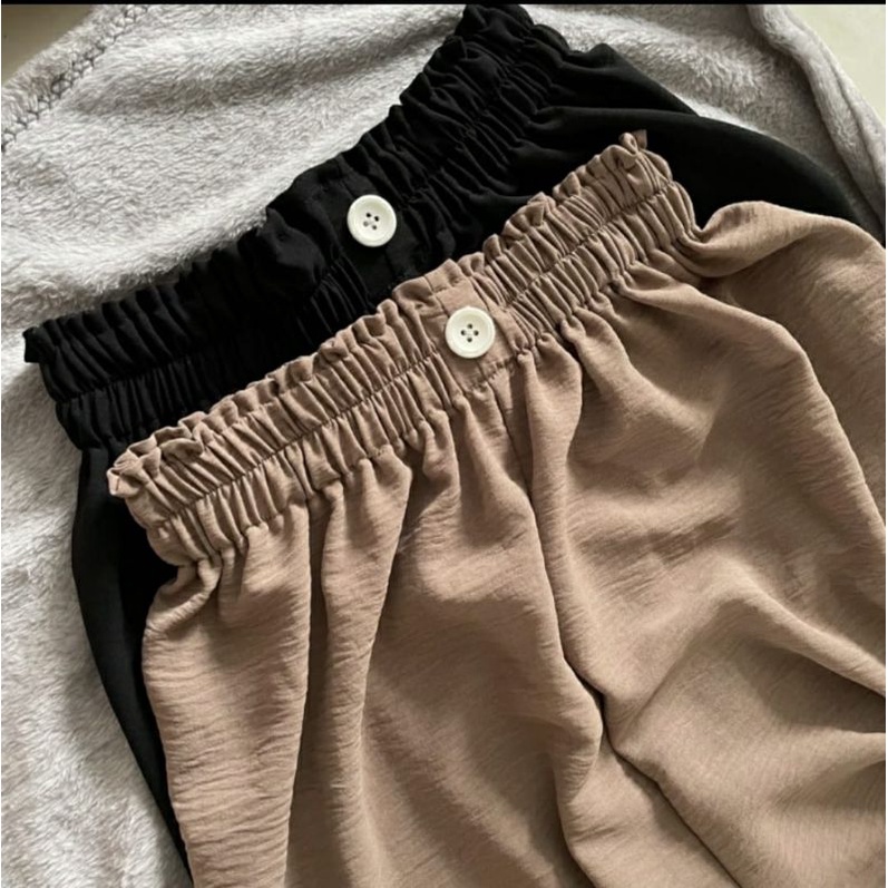 CELANA HW KULOT highwaist PANJANG DGN KANCING DAN PINGGANG TINGGI TERBARU-milo