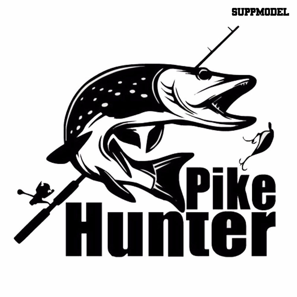 Stiker Reflektif Motif Ikan Pike Hunter Untuk Dekorasi Bodykaca Mobil