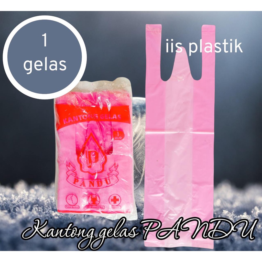 HD kantong plastik gelas 1 dan 2 / plastik kantong pandu / Kantong Kresek Single Cup Double Cup