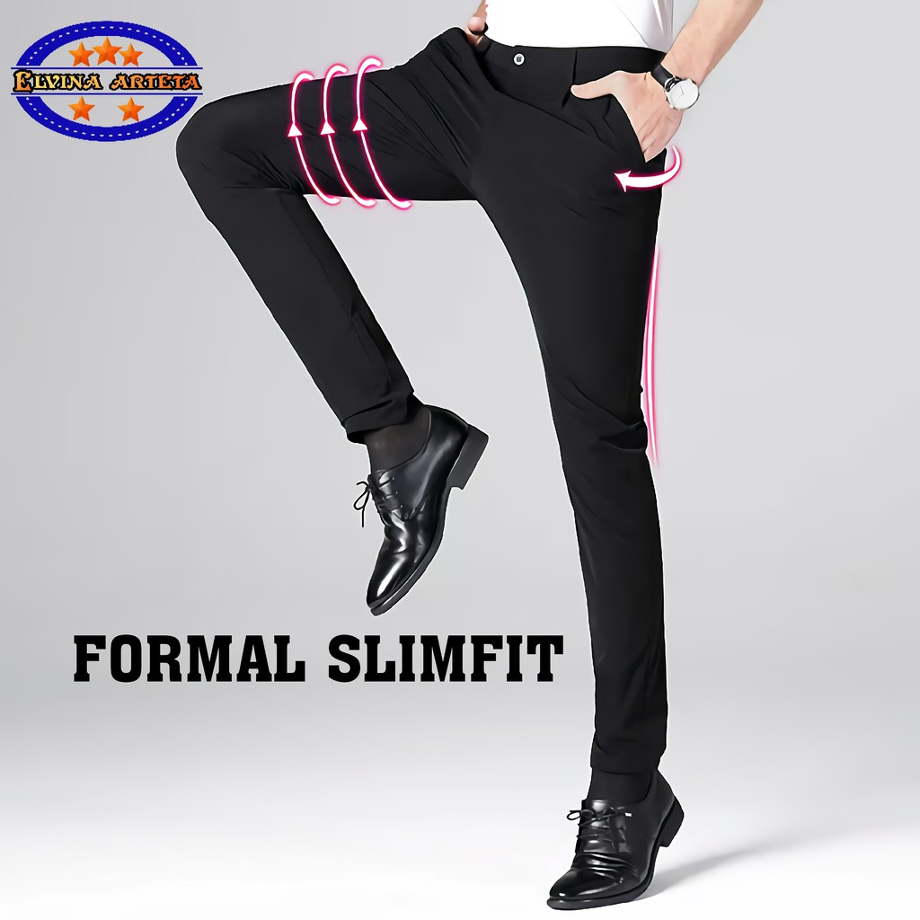 BIG SIZE CELANA  FORMAL PRIA  JUMBO  PANJANG SLIMFIT KAIN 