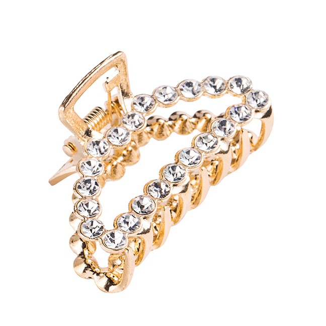 LRC Jepit Rambut Fashion Gold Diamond-studded Clip F5158X